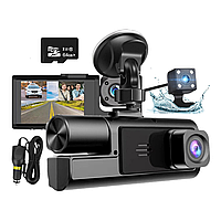 Camera Auto Tripla de Bord Full HD 1080P, GoSafe, WDR, GPS, WIFI, G-Senzor Reglabil, , Aplicatie Pe Telefon,