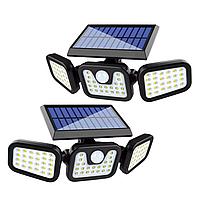 Set 2 Lampi LED 3 in 1 cu incarcare solara pentru Exterior 82 LED-uri Puternice (30 Laterale + 22 Centrale),