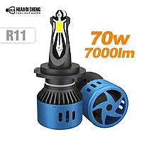 Set de 2 Becuri LED Auto R11 Halogen H7, Vizibilitate Unghi 360 Grade, 140W, 7000 Lumeni, Chip Osram, 6000k