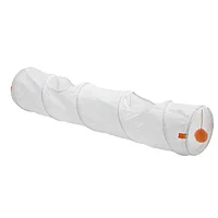Tunel de joaca pentru pisici HYVESTO®, lung de 128 cm, Ø: 25 cm, realizat din poliester, pliabil, cu o minge