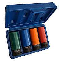 Set 4 tubulare de impact cu protectie pentru jante din aliaj, 1/2", 17, 19, 21, 22 mm