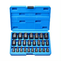 Trusa profesionala extractoare suruburi biti, imbus, torx, spline, filete rupte sau deteriorate, 25 Piese, Cr-Mo