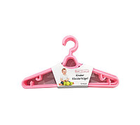 Set 5 bucati, umerase din plastic pentru hainute de copii, Roz