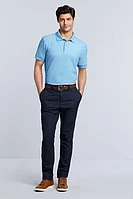 Tricou polo pentru barbati, material bumbac si elastan, culoare albastru deschis Albastru, L