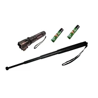 Kit AutoAparare FOXMAG24, Lanterna cu Electrosoc si Laser Pointer din Duraluminiu, Baston Telescopic din Otel