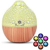 Difuzor de aroma, cu evaporare, cu lumini ambientale, capacitate 130ml, dimensiuni 100x100x115mm, lemn deschis