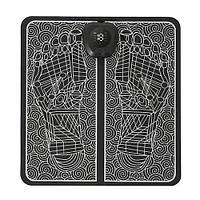 Aparat masaj picioare, cu vibratii, tip covoras, incarcare USB, ecran LED, alb/negru