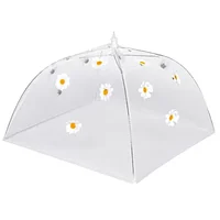 Umbrela alimentara, dimensiuni 36 x 36 x 36 cm, din dantela cu floricele, alb