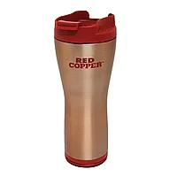 Cana Termos cafea FOXMAG24® cu smart grip Red Copper Mug cu interior ceramic, 470 ml