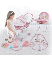 Set de Joaca Papusa Bebelus cu Carucior Scaun de Masa si Accesorii
