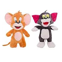 Set 2 Jucarii De Plus Cu Sunete, Tom si Jerry, Tnagora®, 25 cm