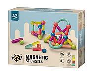 Set de Constructie pentru Copii, Magnetic 3D, 42 de piese magnetice, Interactiv, Educational si Creativ, STEM, Multicolor, 3 ani+