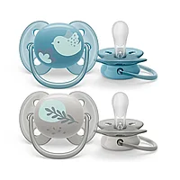 Set de 2 suzete Soft Gri/Bleu 6-18luni, Philips Avent