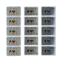 Set 15 Cutii Agrafe de Păr Ondulate Ter22, 5 cm, cu Bulb Aurii, Negre, Maro (5 cutii/culoare)