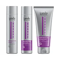 Pachet pentru par uscat, Londa Professional, Sampon Deep Moisture 250ml + Balsam Deep Moisture 250ml +