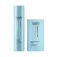 Pachet pentru scalp si par sensibil, Londa Professional, Sampon Calm 250ml + Ser Calm 6x9ml