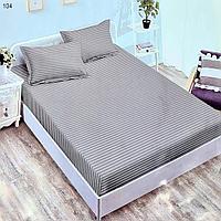 Husă de pat cu Elastic cu 2 fețe de pernă 50x70 cm, Gri - 140x200 cm
