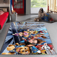 Covor Antiderapant pentru Copii, 100% poliester, Paw Patrol - 80x150 cm