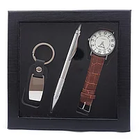 Set format din breloc din plastic, ceas si pix pentru barbati, M2, 17X17 cm