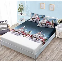 Husa de pat si 2 fete de perna, Finet, 2 persoane, 3 piese, Cute Teddy Bear, 180x200cm, Multicolor