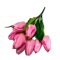 Buchet de lalele boboci, 9 fire 40x20 cm roz