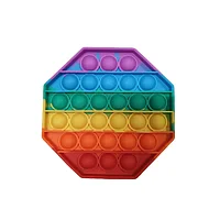 Jucarie interactiva Pop it Now ,silicon, senzorial, 12cm , hexagon Multicolor