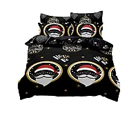 Lenjerie de pat, Jojo Home, Cearsaf cu Elastic, Finet, 2 persoane, 6 piese, Merry Christmas, 230x240cm,