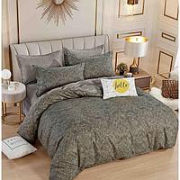 Lenjerie de pat dublu cu elastic, Jojo Home, Imprimeu Elegant, 6 piese, 2 persoane, 180x200cm, Finet Superior,