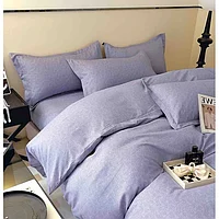 Lenjerie de pat, Jojo Home, Imprimeu Elegant, 6 Piese, 2 persoane, 180x200cm, Finet Superior, Lila