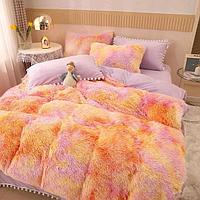 Lenjerie de pat, Jojo Home, Fluffy, 2 persoane, 6 piese, Degrade, 230x250cm, Multicolor