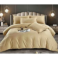 Lenjerie de pat dublu, Jojo Home, Damasc, 6 piese, 2 persoane, 230x250cm, Cafea cu Lapte