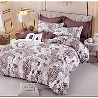 Lenjerie de pat, Jojo Home, imprimeu Abstract, 6 piese, 2 persoane, 245x250cm, Finet Superior, Alb-Albastru