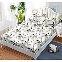 Husa de pat cu elastic, 2 persoane, 160x200 cm, imprimeu stil steluta, multicolor