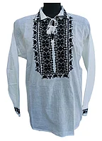 Ie traditionala, broderie, din bumbac, pentru barbati, Negru, marimea L