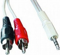 CABLU audio GEMBIRD stereo (3.5 mm jack la 2 x RCA), 2.5m