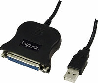 CABLU USB LOGILINK adaptor, USB 2.0 (T) la Paralel (D-Sub 25-pin), 1.5m, conecteaza port USB cu impr