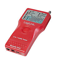 TESTER CABLU RETEA LOGILINK, pt. cablu UTP, FTP, USB, coaxial, conector RJ45, RJ11, BNC, USB, IEEE13