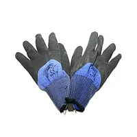 Manusi de protectie universale Micul Fermier, din material textil si PVC, albastru/negru