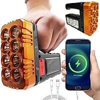Lampa atelier 3 in 1 cu panou solar, lanterna LED frontala si laterala, functie powerbank, reincarcabila USB,