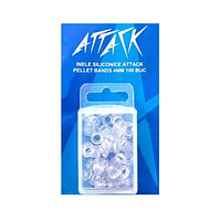 INELE SILICONICE ELASTICE ATTACK PELLET BANDS TRANSPARENTE 4MM 100BUC