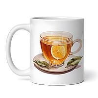 Cana alba personalizata, Ceasca cu ceai de lamaie, INOVATIX®. 330ml