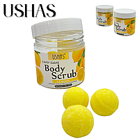 Ushas Body Scrub Lemon 12g x 7 , Exfoliant cu Zahar si Lamaie, Curatare si Revitalizare Piele, BaoBao
