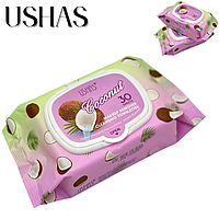 Ushas Servetele Demachiante cu Cocos 30 buc , Curatare Fata si Ochi, Fara Clatire, BaoBao