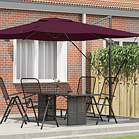 Umbrelă pentru Patio Bordo Aluminiu, Poliester Mare