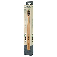 Periuta dinti Piave Peri Extra Soft fibra vegetala cu Carbune Activ efect Albire natural, Maner lemn 100%