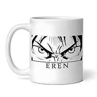 Cana alba personalizata,Attack on titan Eren privire,INOVATIX®. 330ml