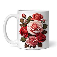 Cana alba personalizata, Buchet de trandafiri, INOVATIX®. 330ml