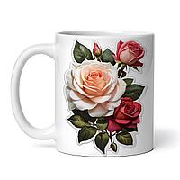 Cana alba personalizata, Buchet de trandafiri, INOVATIX®. 330ml