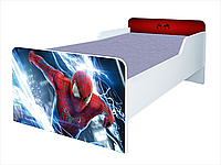 Pat Spiderman, 180x80 cm, cu protectie si saltea inclusa
