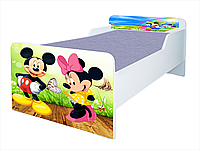 Pat Mickey si Minnie, 180x80 cm, cu protectie si saltea inclusa